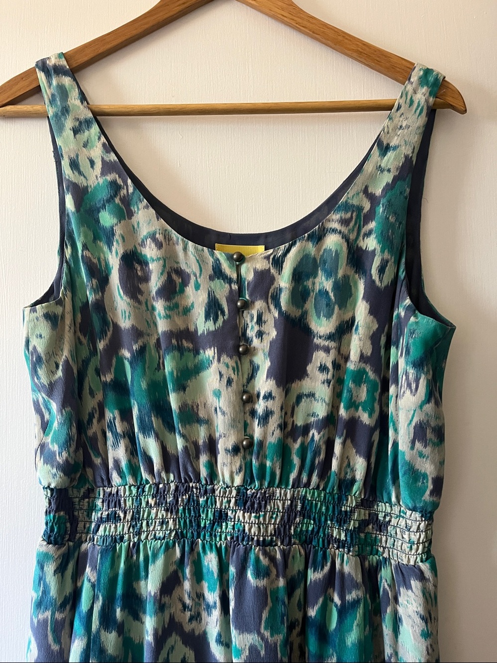 Maeve Anthropologie Blue Silk Dress Size Medium